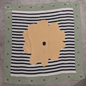 💯% Silk Striped Scarf with Grommets